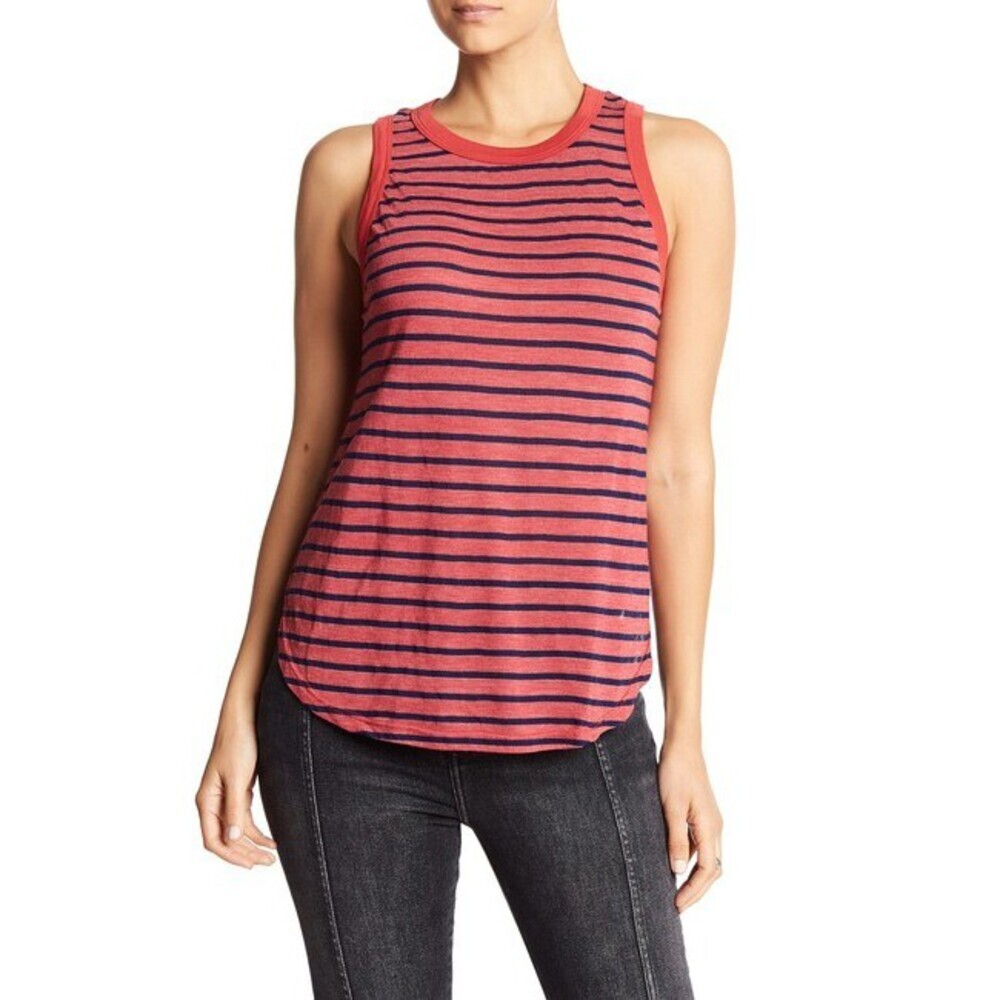 Stateside Women's Cotton Striped Racerback Tank Size S Made In USA $110
